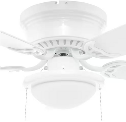 Hugger 52 in. LED Indoor White Ceiling Fan with Light Kit