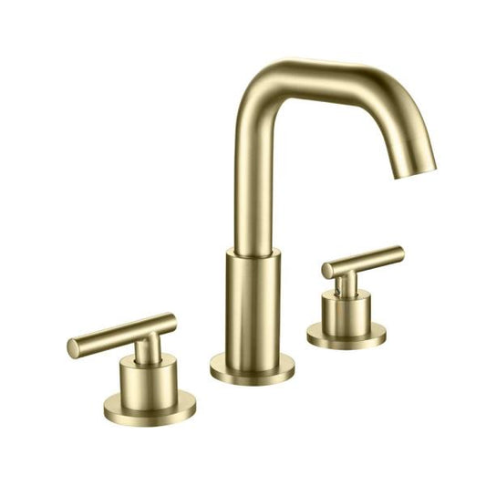 8 in. Widespread Double Handles Bathroom Faucet Combo Kit in Brushed Gold