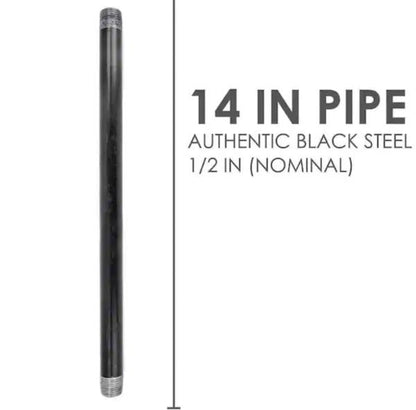 Pipe Decor 1/2 in. X 14 in. Black Industrial Steel Grey Plumbing Pipe (6-Pack)