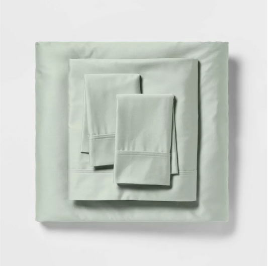 Full 400 Thread Count Solid Performance Sheet Set Moss Green - Threshold™
