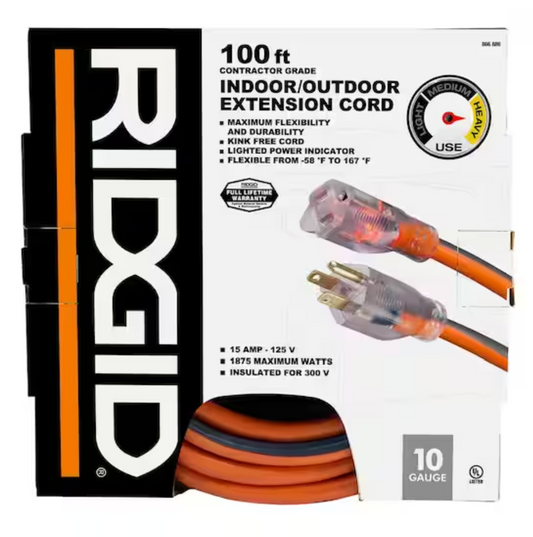 RIDGID 10/3 100 Ft. SJTW Extension Cord