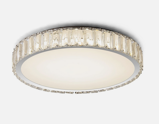 14 in. Crystal LED Flush Mount Ceiling Light- Chrome