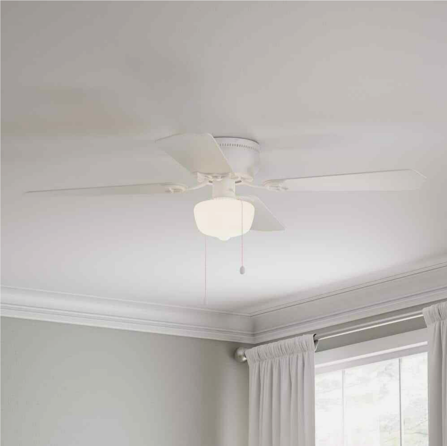 Littleton UB42S-WH-SH 42 in. LED Indoor White Ceiling Fan with Light Kit  White