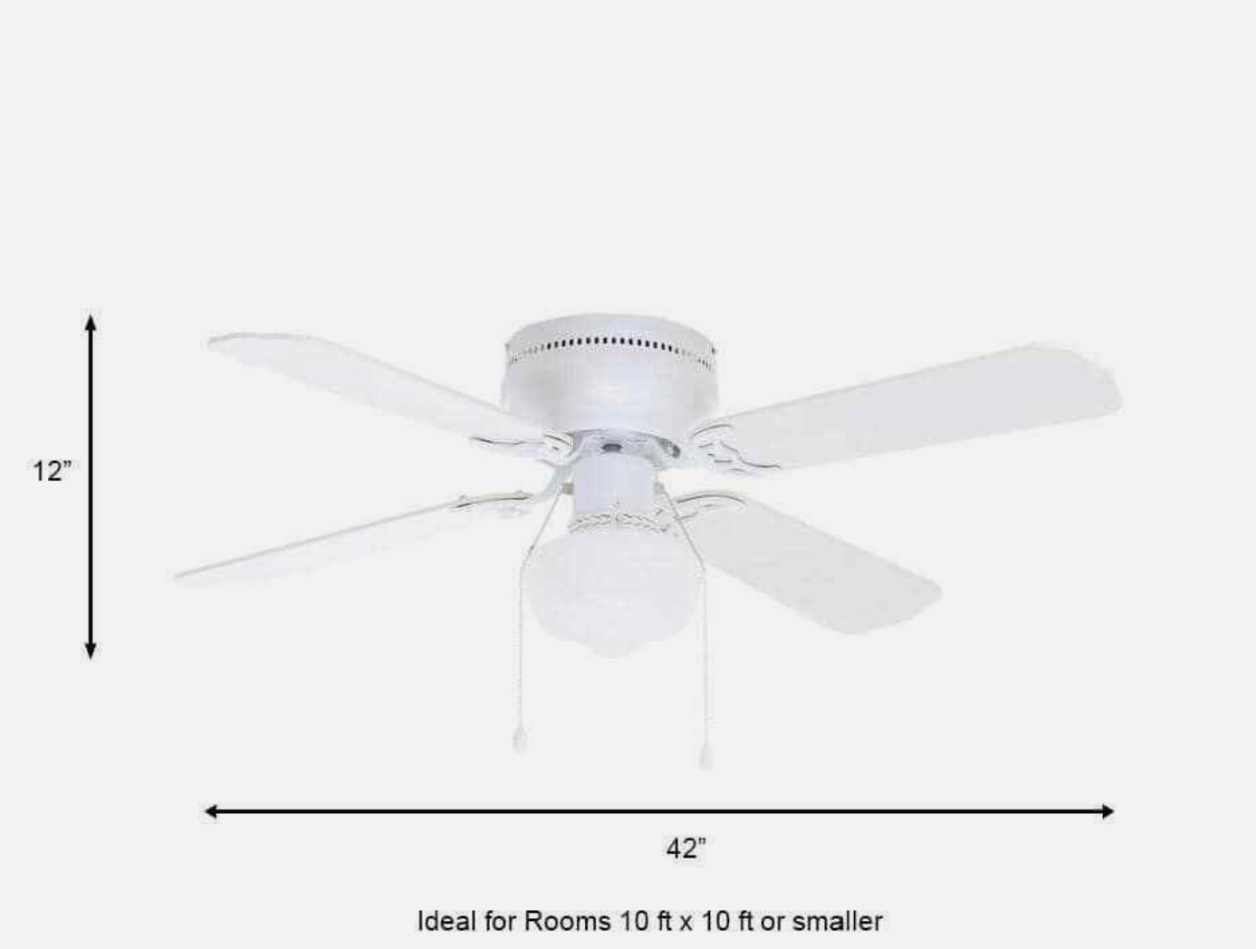 Littleton UB42S-WH-SH 42 in. LED Indoor White Ceiling Fan with Light Kit  White