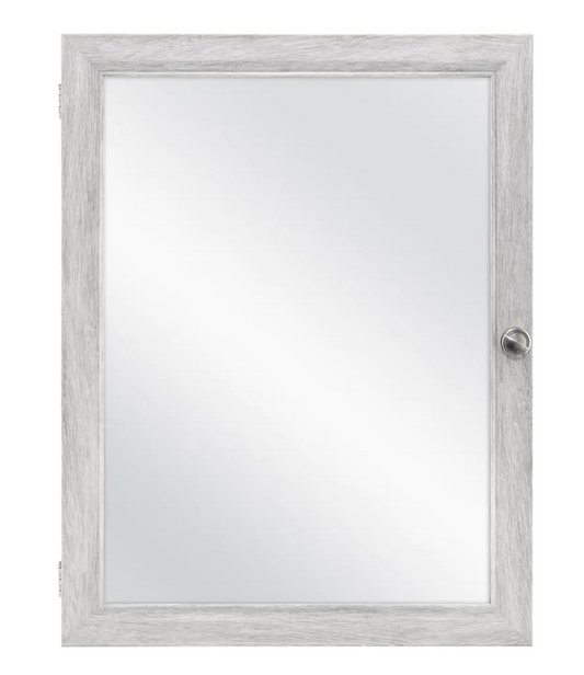 20 in. x 26 in. Recessed/Surface Mount Framed Medicine Cabinet in Gray with Mirror