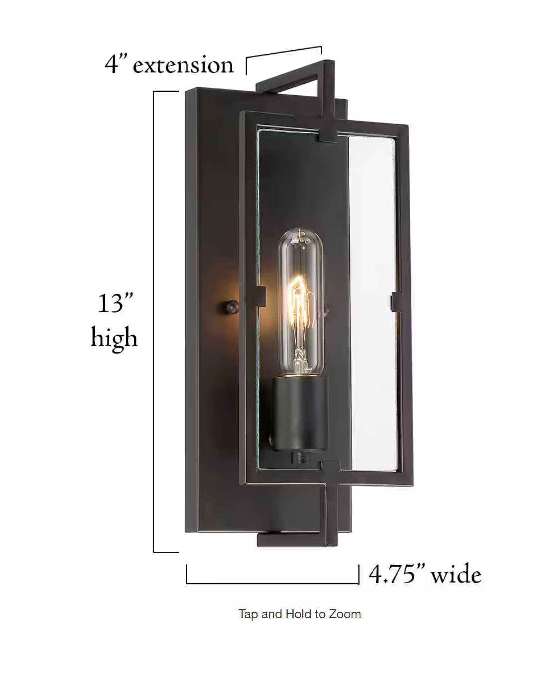 Home Decorators Collection Kenton 4.75 in. 1-Light Matte Black Industrial Wall Sconce with Cage Frame Detail