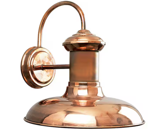 Progress Lighting Brookside Collection 12 in.1-Light Solid Copper Farmhouse Outdoor Medium Wall Lantern Light