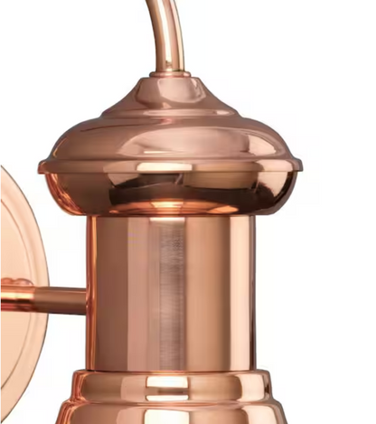 Progress Lighting Brookside Collection 12 in.1-Light Solid Copper Farmhouse Outdoor Medium Wall Lantern Light