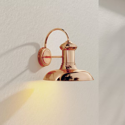 Progress Lighting Brookside Collection 12 in.1-Light Solid Copper Farmhouse Outdoor Medium Wall Lantern Light