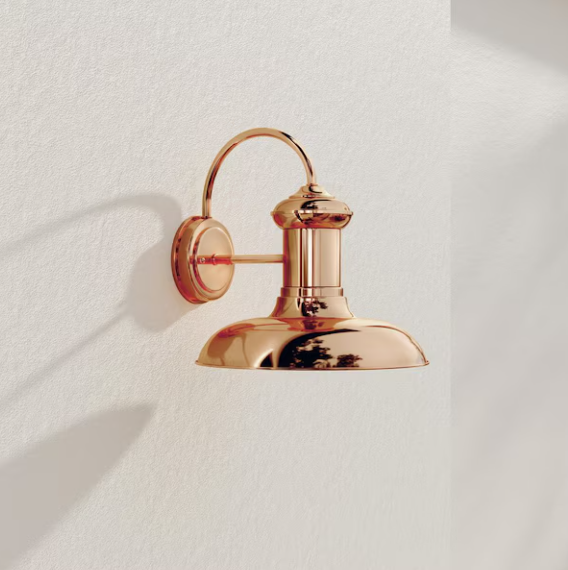 Progress Lighting Brookside Collection 12 in.1-Light Solid Copper Farmhouse Outdoor Medium Wall Lantern Light
