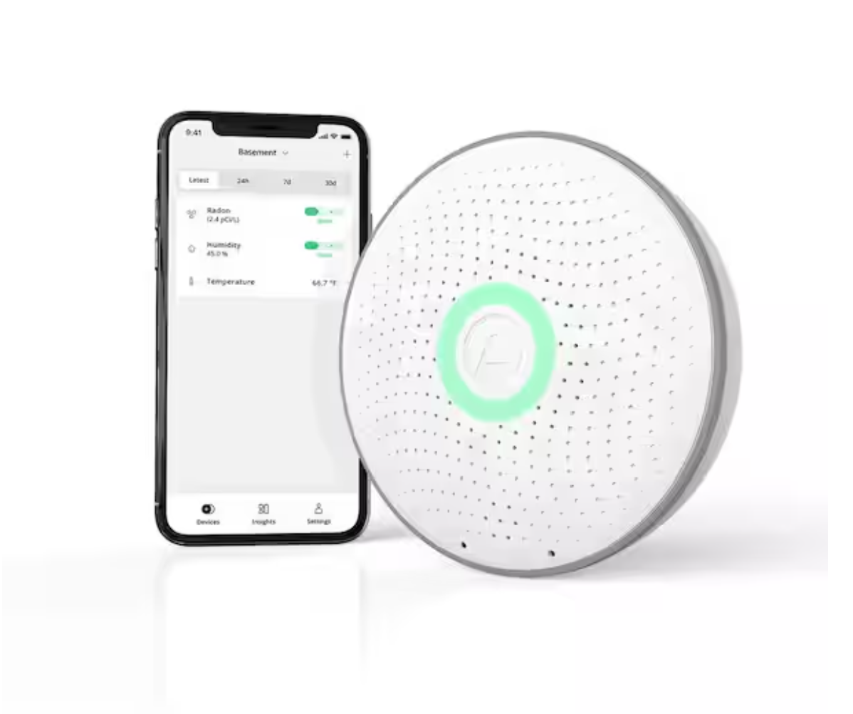 Airthings Wave Radon Battery Operated Smart Radon Detector