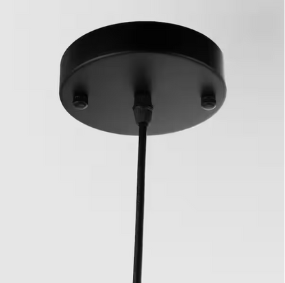 Briignite Matte Black Rustic Industrial 60-Watt 1-Light Mini Pendant Light with Glass Shade (2-Pack)