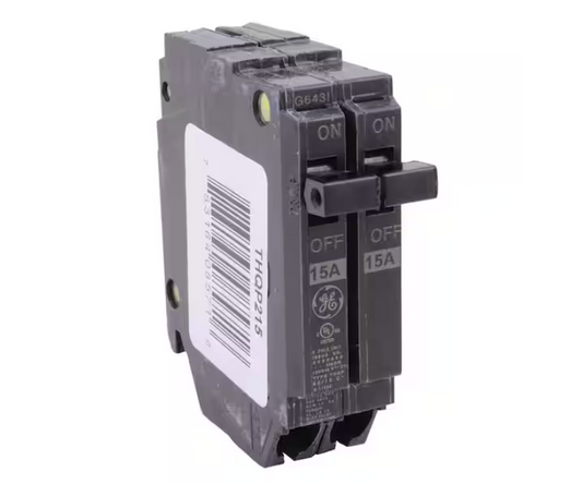 GE Q-Line 15 Amp 1 in. 2 Pole Circuit Breaker (THQP215)