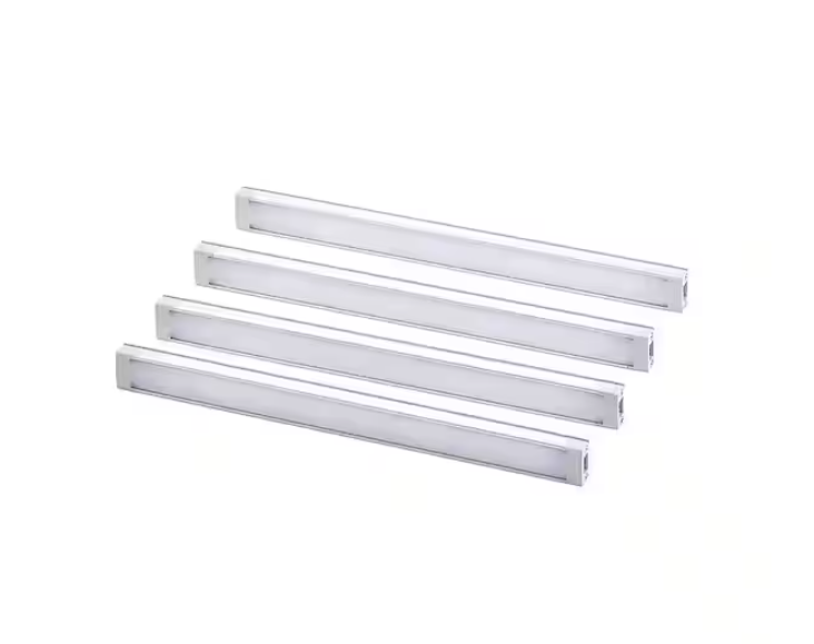 BLACK+DECKER 9 in. LED 4-Bar Tool-Free Under Cabinet Lighting Kit, Adjustable White Light