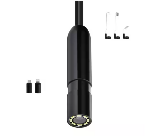 SVOPES 1920P HD Endoscope with 49.2 ft. Semi-Rigid Cable, 8 LEDs, 2X Zoom, IP67 Waterproof. Compatible with Android/iOS