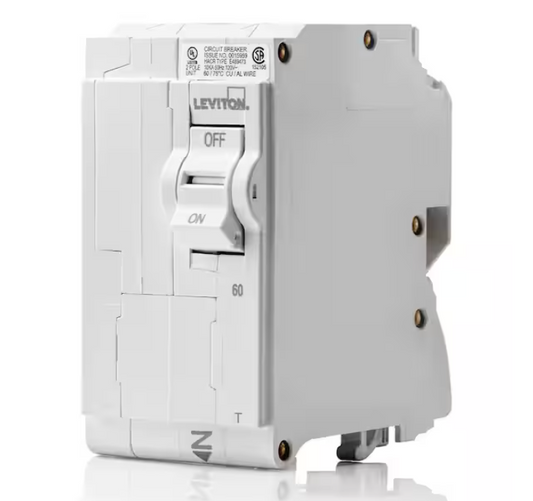 Leviton Branch Circuit Breaker, Standard 2-Pole 60 Amp, 120-Volt/240-Volt, Thermal Magnetic LB260-TR