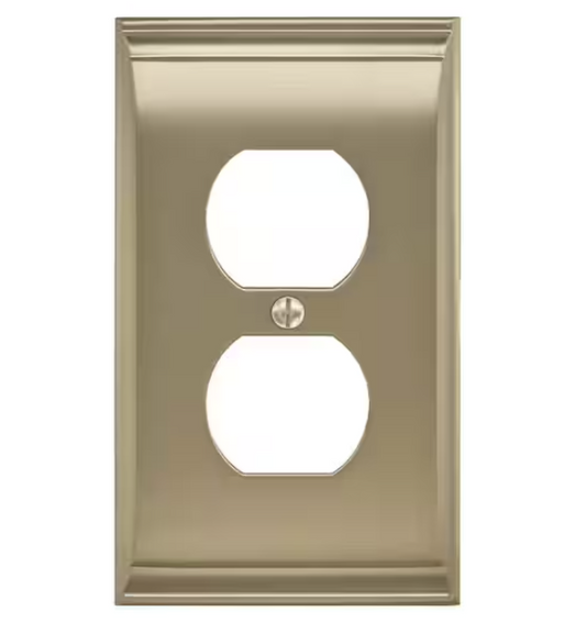 (3-Pack) Amerock Gold 1-Gang Duplex Outlet Wall Plate (3-Pack)