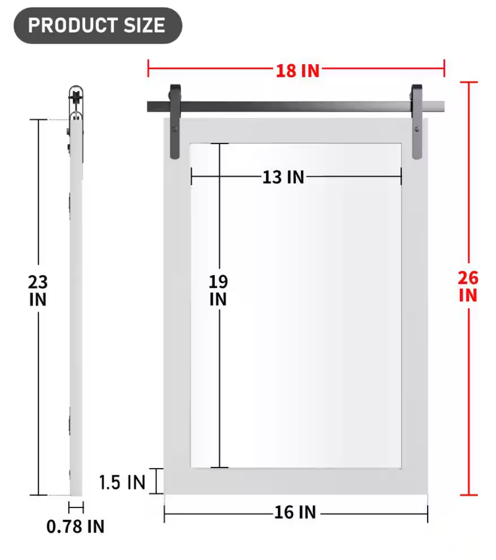 18 in. W X 26 in. H Medium Rectangle Mirror Wood Framed Wall Mirror Bathroom Mirror Vanity Mirror Accent Mirror in White