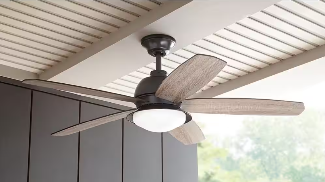 Ackerly 52 in. Indoor/Covered Outdoor LED Natural Iron Ceiling Fan with Light