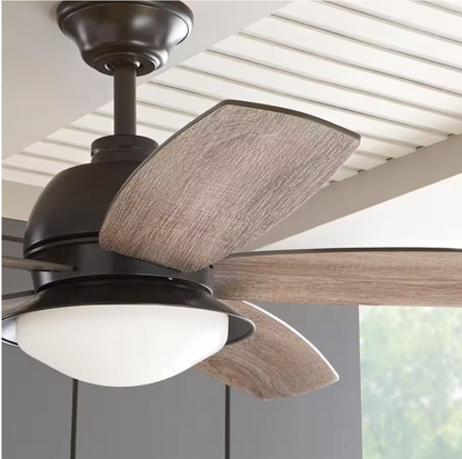 Ackerly 52 in. Indoor/Covered Outdoor LED Natural Iron Ceiling Fan with Light