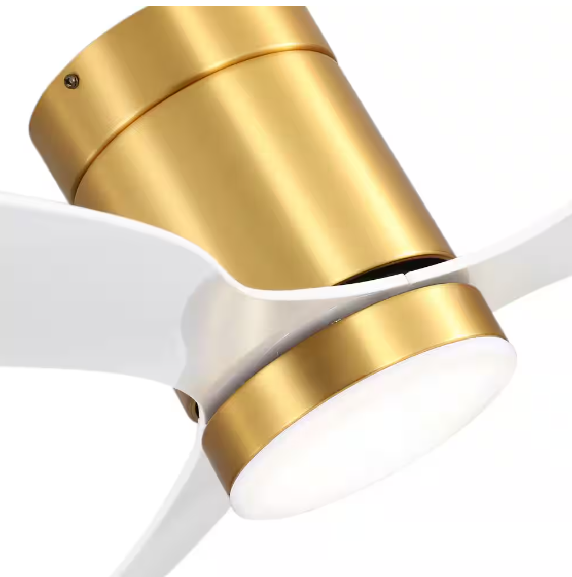 Sawyer II 52 in. Integrated LED Indoor Gold White-Blade Ceiling Fans with Light and Remote Control Included