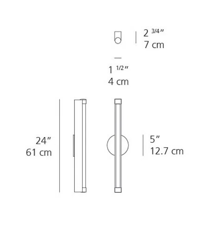 Artemide Basic Strip Vanity Light - Color: White- Size: 24" - USC-RD563200