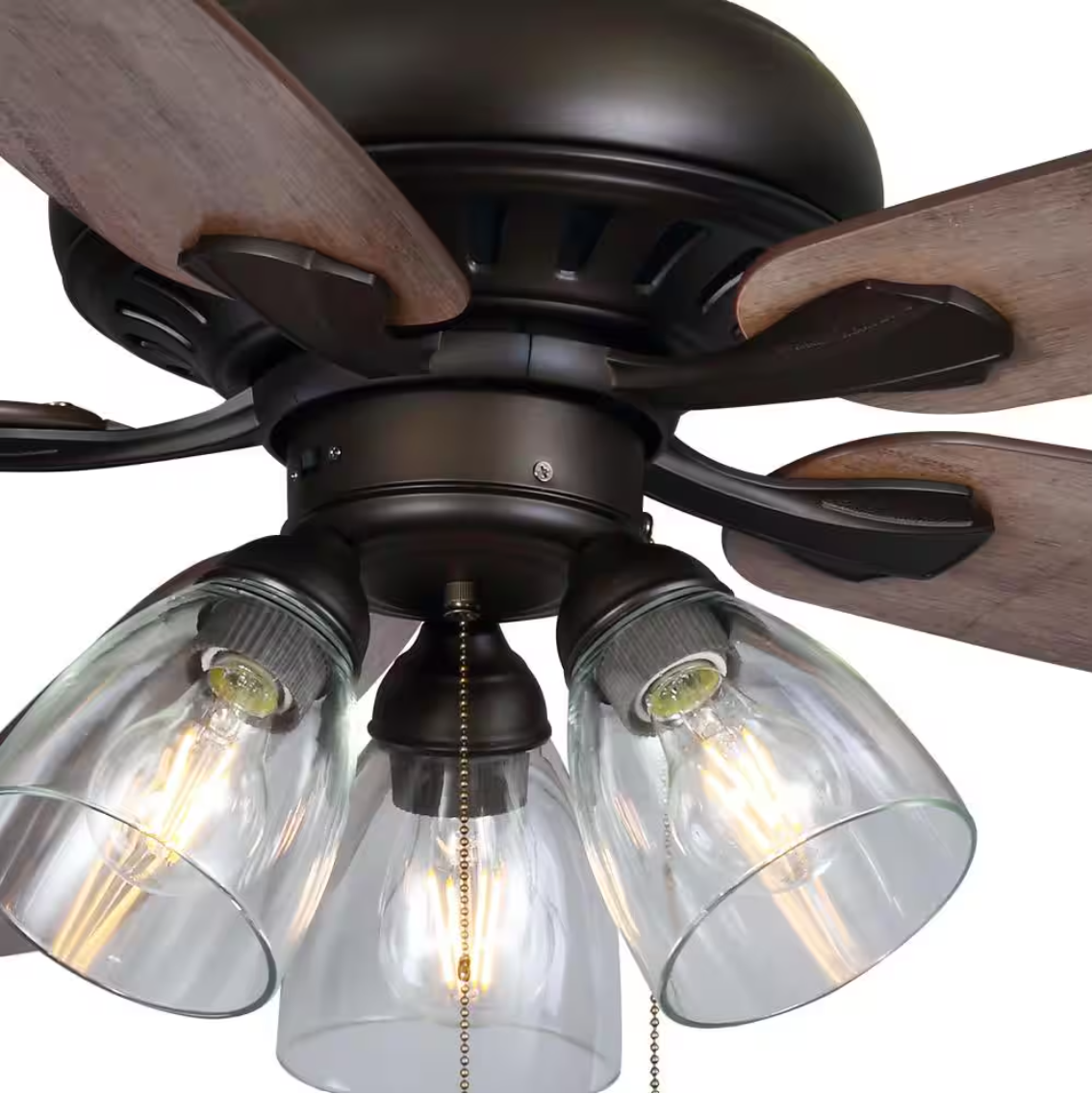 Rockport 52 in. Indoor LED Bronze Ceiling Fan with Light Kit, Downrod, and 5 Reversible Blades