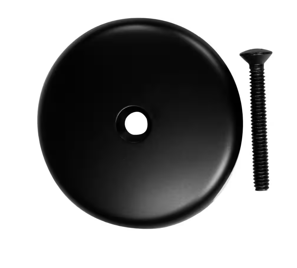 Westbrass D328-62 3-1/8  One-Hole Bathtub Overflow Faceplate and Screw  Matte Black