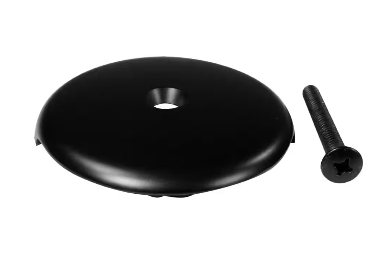 Westbrass D328-62 3-1/8  One-Hole Bathtub Overflow Faceplate and Screw  Matte Black