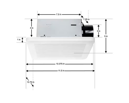 Hampton Bay 1001 419 054 Ultra Quiet Ventilation Exhaust Fan White Finish 50 CFM