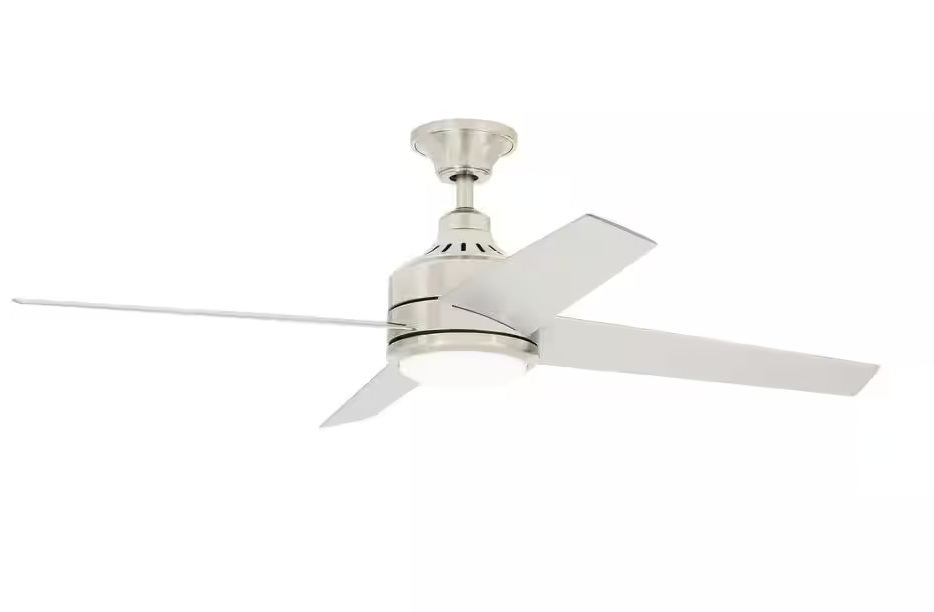 Home Decorators Collection Mercer 52 in. LED Indoor Brushed Nickel Ceiling Fan with Light Kit and Remote Control