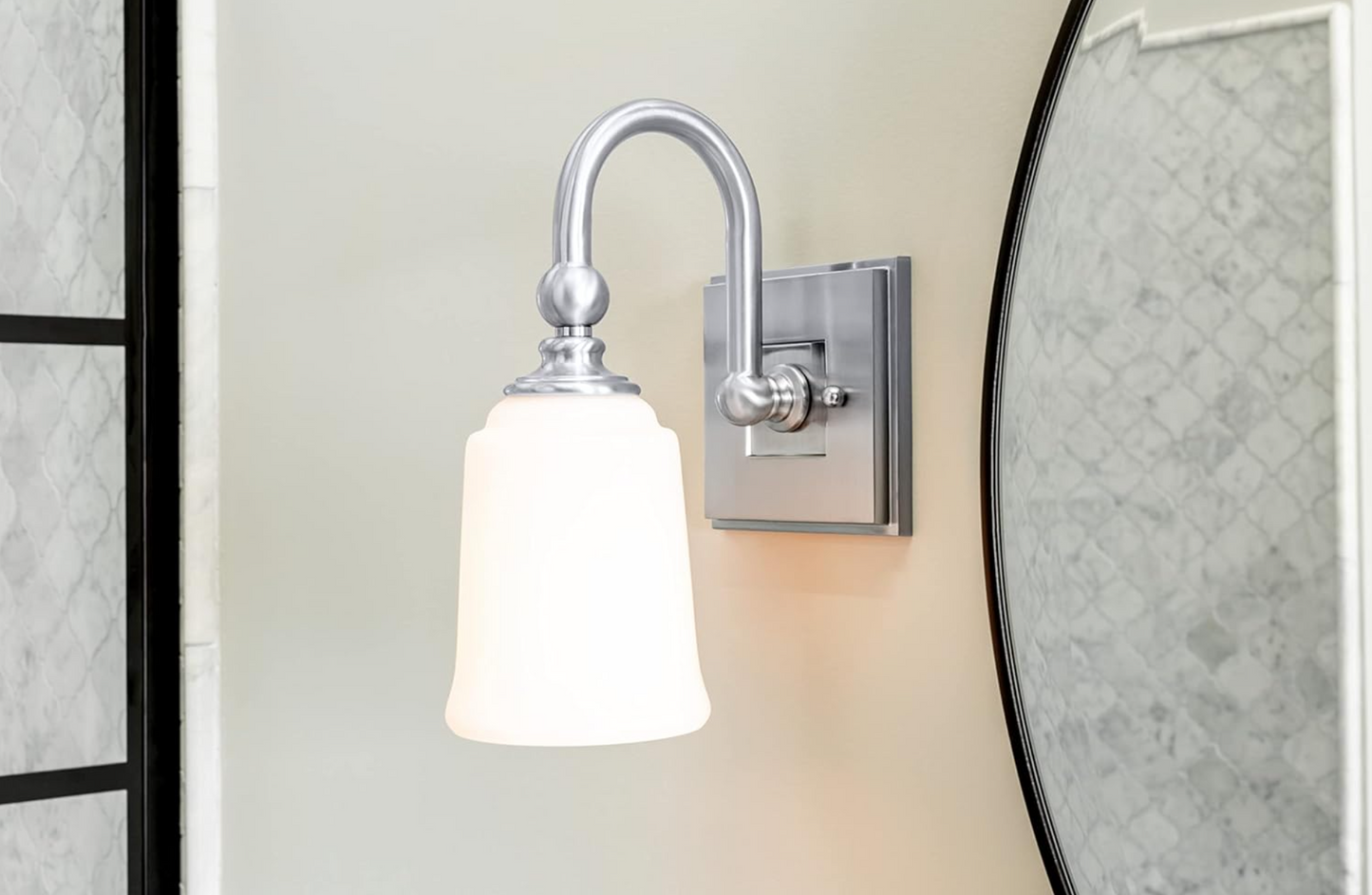 Antonia Single Light 4-3/4" Wide Bathroom Sconce with Frosted Glass Shade