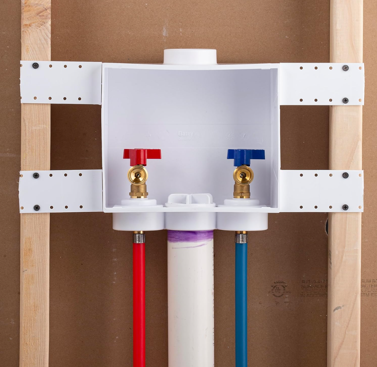 Oatey Quadtro 1/2 in. x 1/2 in. PEX Compatible Washing Machine Outlet Box with 1/4 Turn Valves