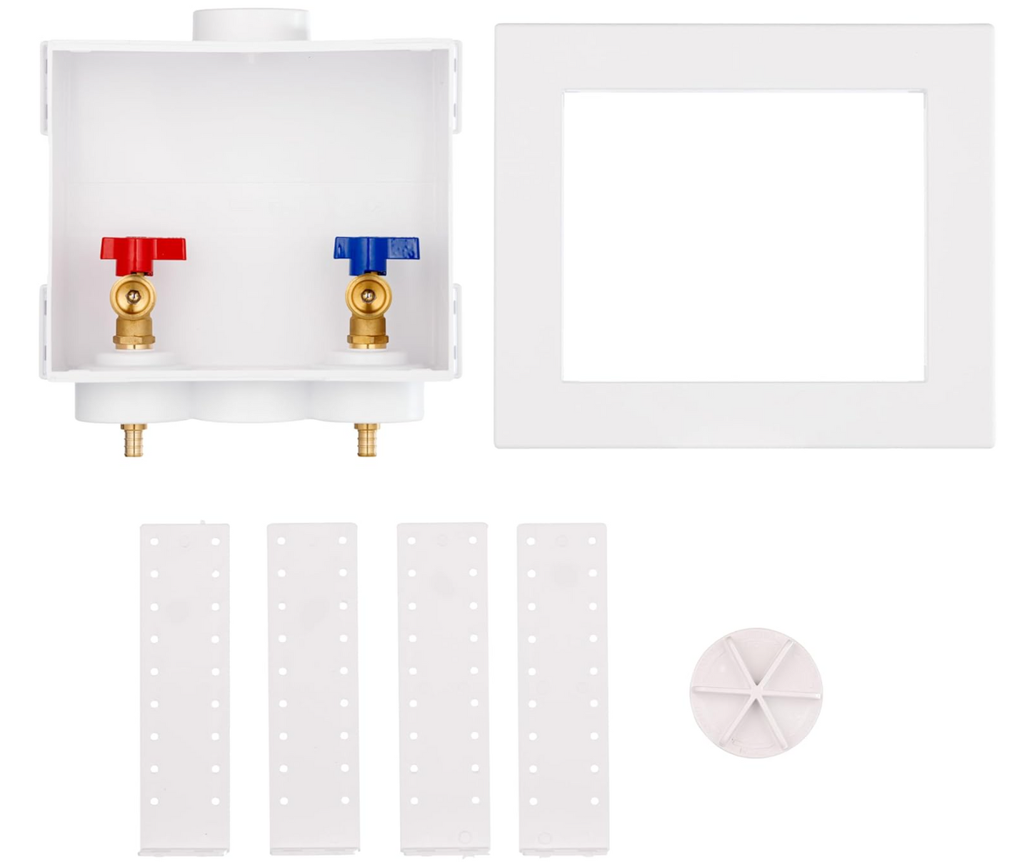 Oatey Quadtro 1/2 in. x 1/2 in. PEX Compatible Washing Machine Outlet Box with 1/4 Turn Valves