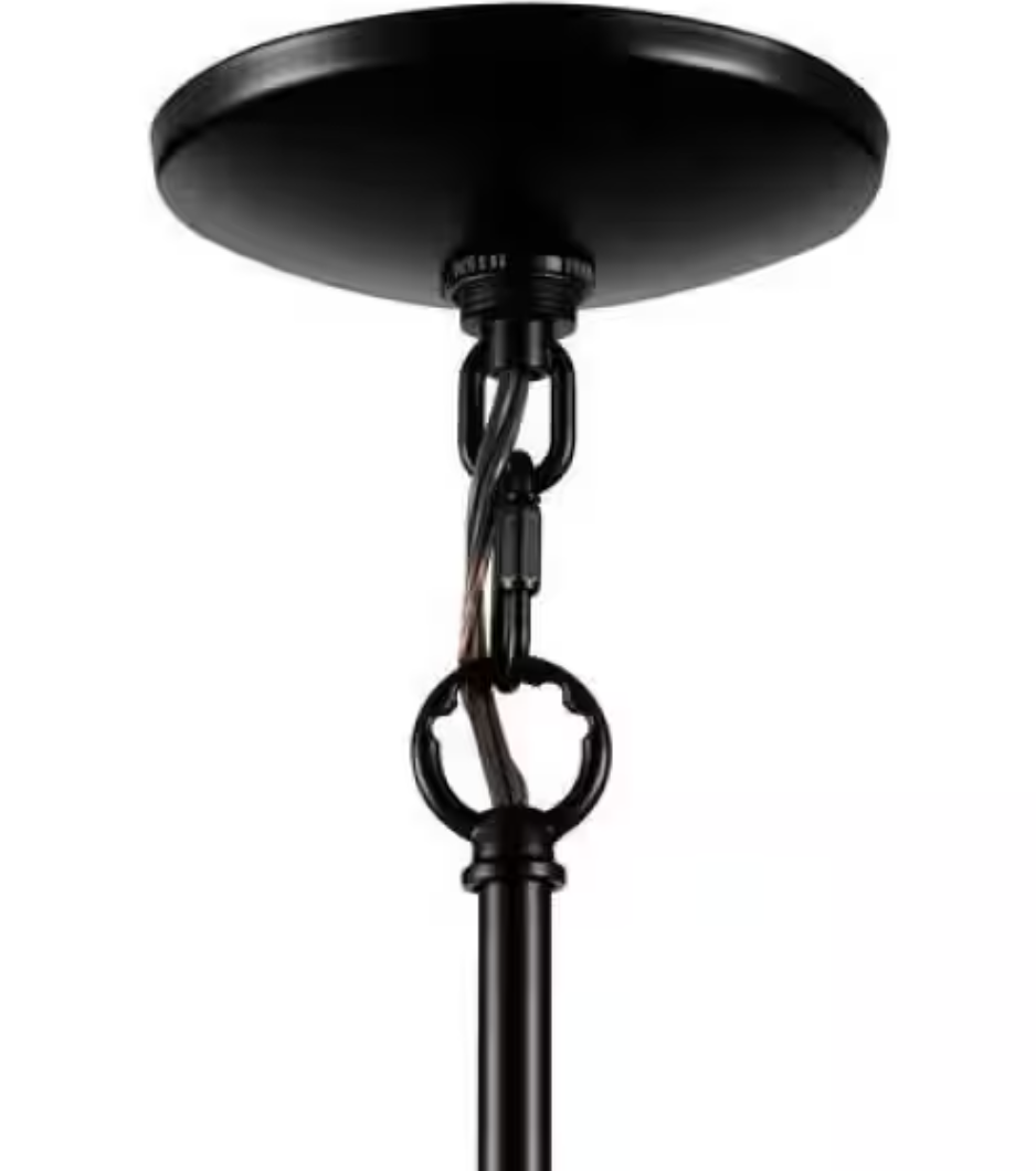 Hampton Bay Stratton 1-Light Black Mini Pendant with No Shade