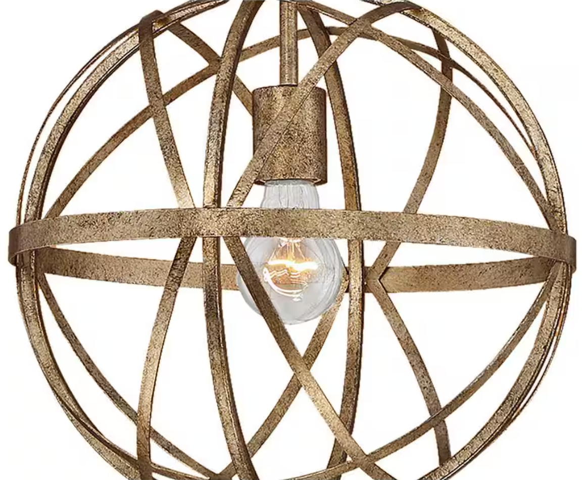 Millennium Lighting Lakewood Collection 1-Light Vintage Gold Sphere Pendant