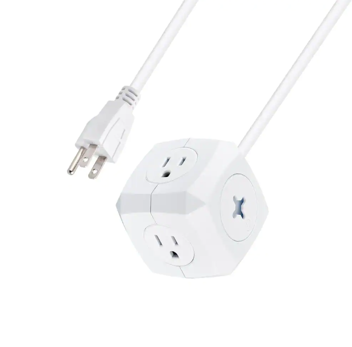 Commercial Electric 3-Outlet 3-USB Cube  White