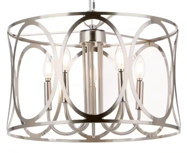 Hampton Bay KVR 19-7/8 in. 5-Light Brushed Nickel Finish Chandelier