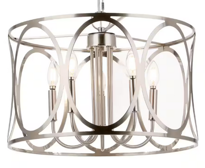 Hampton Bay KVR 19-7/8 in. 5-Light Brushed Nickel Finish Chandelier