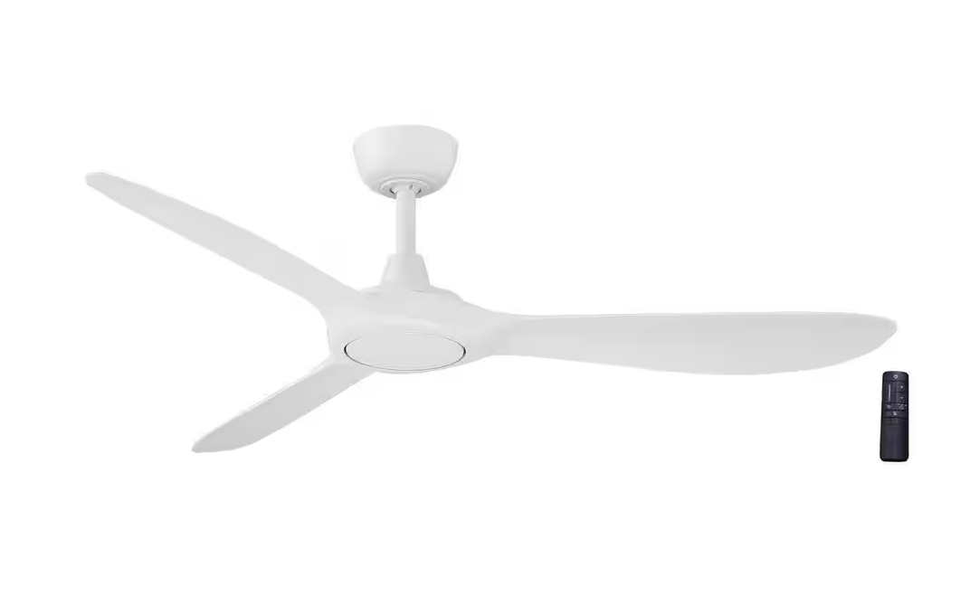 Tager 52" Smart Matte White Ceiling Fan, Indoor/Outdoor, Remote, Hubspace