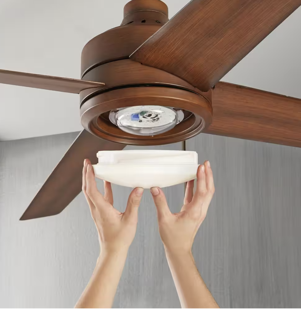 Mercer 52" LED Indoor Ceiling Fan, Distressed Koa, with Light Kit and Remote