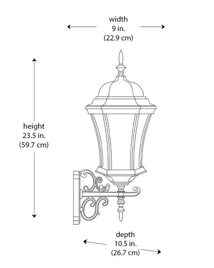 Burlington 3-Light Black Coach Outdoor Wall Light with Clear Glass