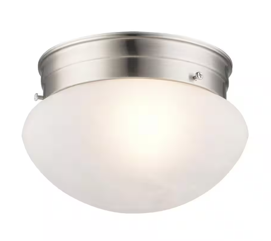 Dash 8" 1-Light Brushed Nickel Flush Mount Ceiling Light with Marbleized Glass