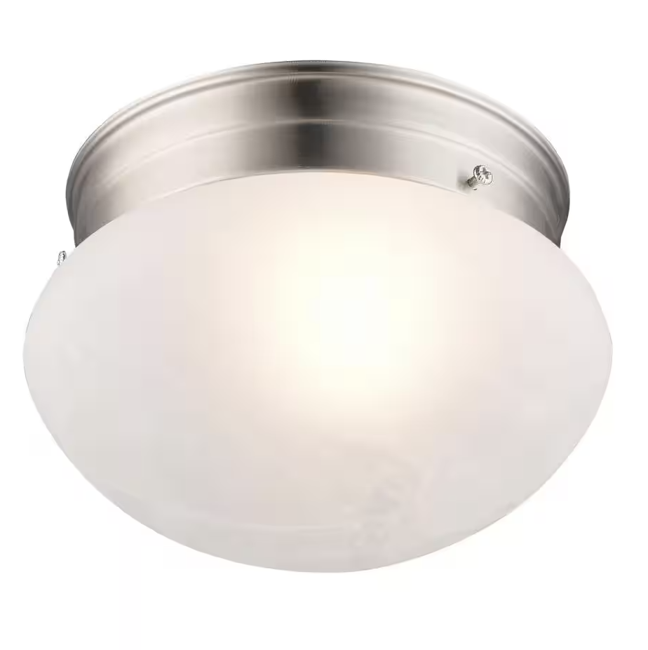 Dash 8" 1-Light Brushed Nickel Flush Mount Ceiling Light with Marbleized Glass