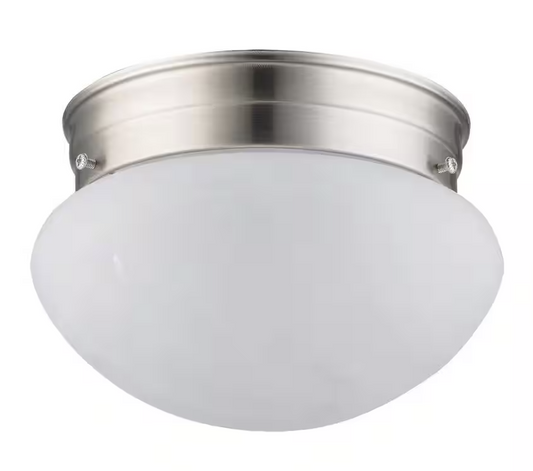 Dash 8" 1-Light Brushed Nickel Flush Mount Ceiling Light with Marbleized Glass