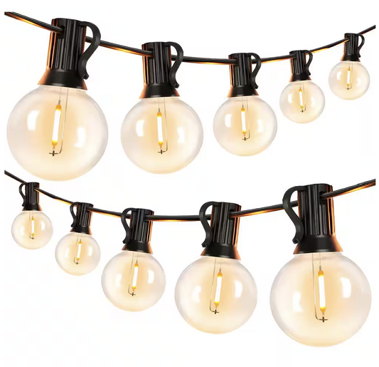 Indoor/Outdoor 50 ft. Plug-In Globe Bulbs Party LED Outdoor String Lights with 55 LED G40 Bulbs Included (5-Free Bulbs)