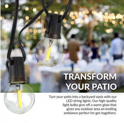 Indoor/Outdoor 50 ft. Plug-In Globe Bulbs Party LED Outdoor String Lights with 55 LED G40 Bulbs Included (5-Free Bulbs)