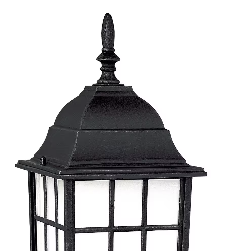 San Gabriel 1-Light Black Outdoor Lamp Post Light Fixture with Frosted Glass