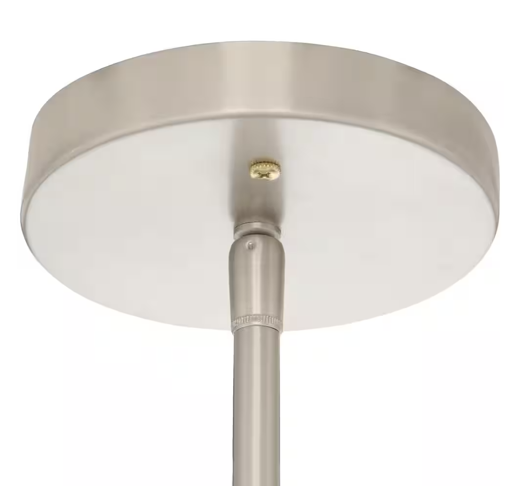 Hampton Bay Mullins 6.75 in. 1-Light Brushed Nickel Mini Pendant with Clear Glass Shade