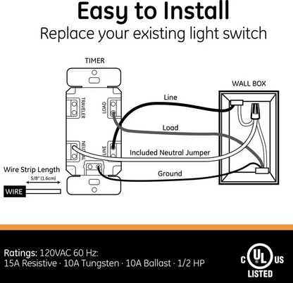 GE 7-Day Programmable Indoor/Outdoor In-Wall Digital Timer